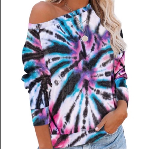 B2 Gorgeous💥tie- dye off-shoulder-on trend - HOT! - Picture 2 of 4